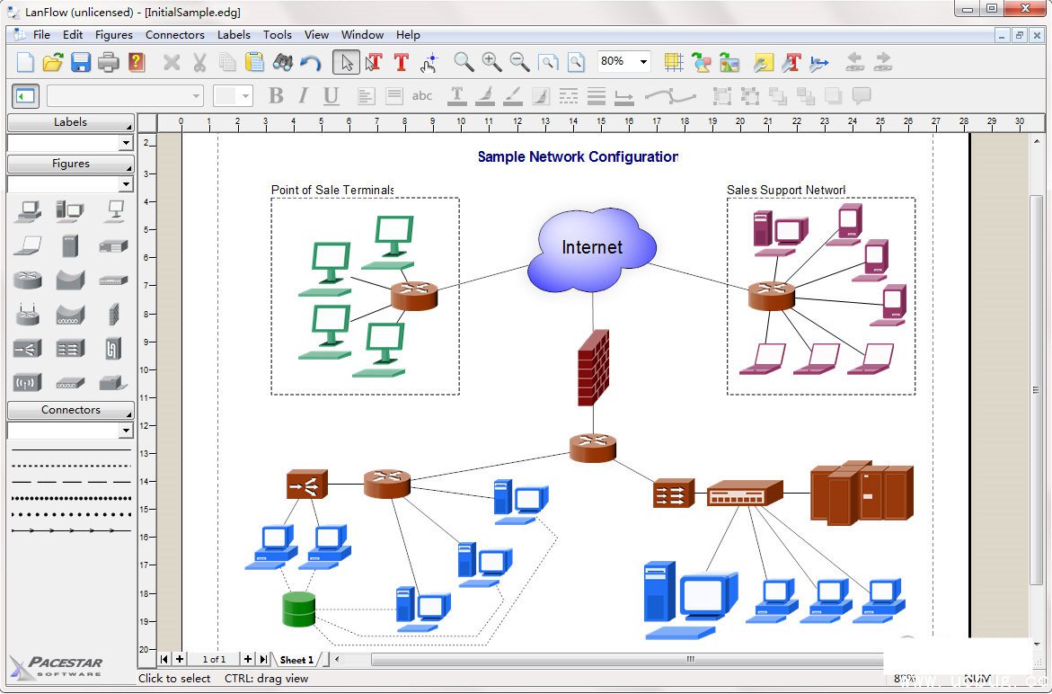 pacestarlanflow网络拓扑图制作软件v651免费版